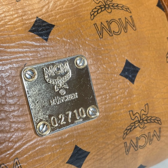 MCM Visetos Cognac Monogram Papillon Satchel - Picture 16 of 17